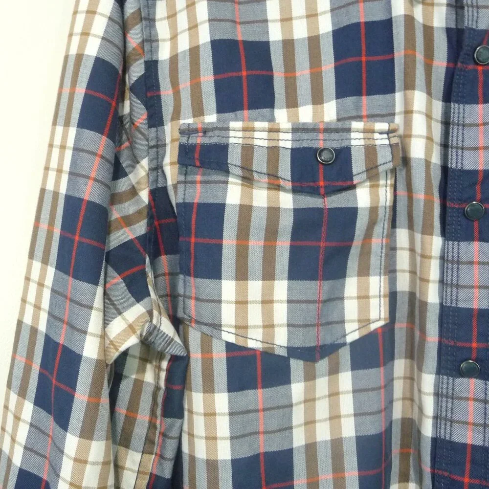 THE NORTH FACE SIZE XL SNAP FRONT SHIRT PLAID